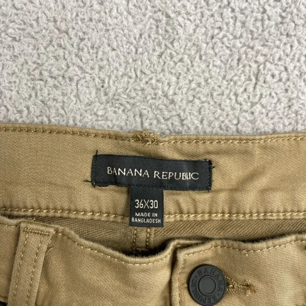 Banana Republic Men's 36x30 5 Pocket Pants Cotton Blend Tan  h1899